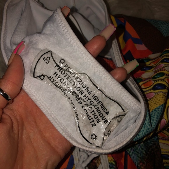 🩱 printed deep cut tie up high cut bathing suit - Picture 6 of 8